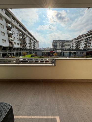 a view from the balcony of an apartment building at Ales apartment in Cuneo