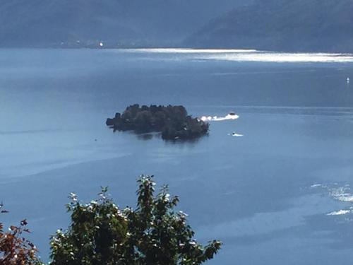 a small island in the middle of a body of water at Apartment Irene - Casa Centro in Ascona