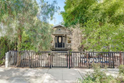 a house with a gate and trees at # Marbella Lane -Cozy 1BR Studio in Palo Alto DWTN in Palo Alto