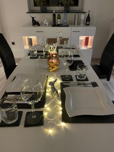 Dapur atau dapur kecil di Ferienhaus Heideperle