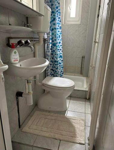 a bathroom with a toilet and a sink at Rocco Guesthouse 2 in Baden