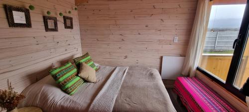 Cama o camas de una habitación en Tiny House en Trevelin "El Ranchito"