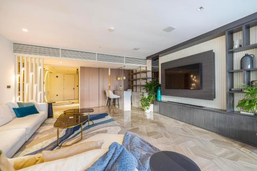 Predel za sedenje v nastanitvi FIVE Palm Upgraded 4 Bedrooms with Private Pool