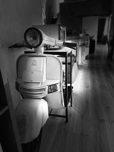 a machine sitting on a table with a light on it at Vitamin Sea Beach House in Riverton