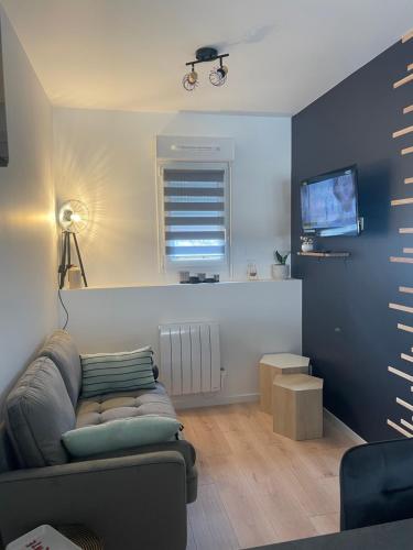Posezení v ubytování Tiny House moderne, avec terrasse