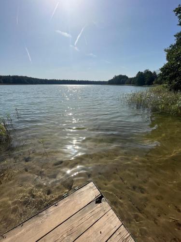 a dock on the shore of a lake at Gościniec Wigry 2 in Walne