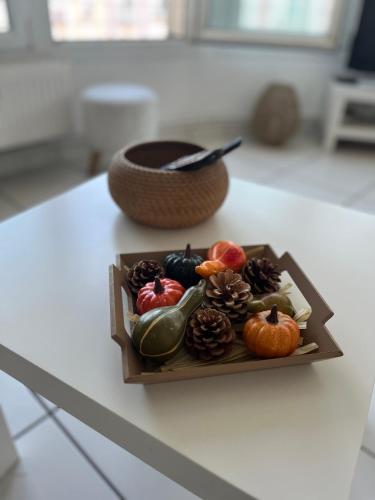a plate of fruits and vegetables on a table at le marnie in Metz