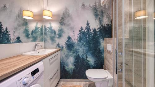 Koupelna v ubytování Dwa Księżyce - wyjątkowy apartament w Świeradowie Zdroju