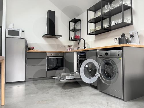 Dapur atau dapur kecil di Gites L'atelier 1410
