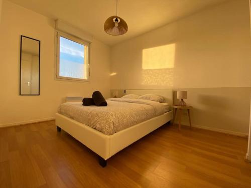 une chambre avec un lit et une fenêtre dans l'établissement T2 Tout Confort - Parking Gratuit, à Carcassonne