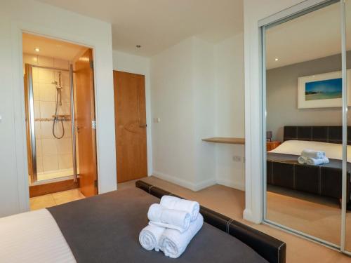 Ένα ή περισσότερα κρεβάτια σε δωμάτιο στο Apartment 3