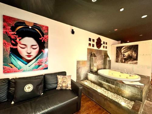 A seating area at Apartamentos con jacuzzi ALQUILER TEMPORAL