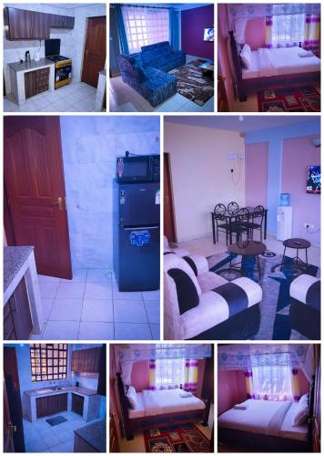 a collage of four pictures of a room at Comfort precious Homes in Eldoret