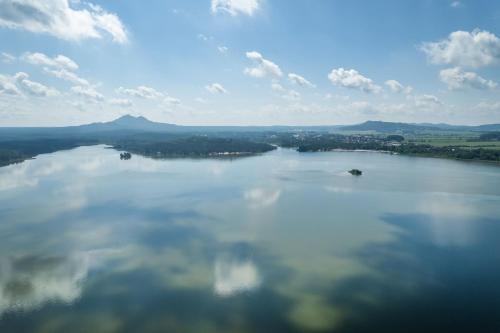 an aerial view of a large body of water at Pod hrází & Sedmé nebe in Staré Splavy