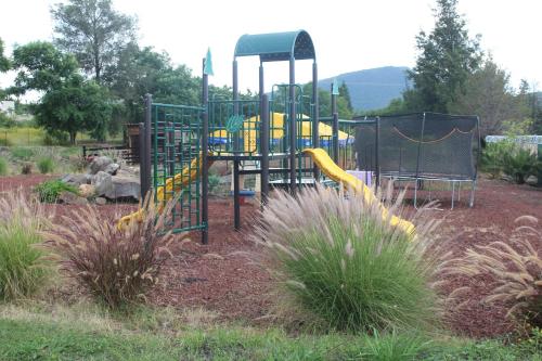 a playground with a slide in a park at El Mirador Family Glamping in Estancia de Itargua