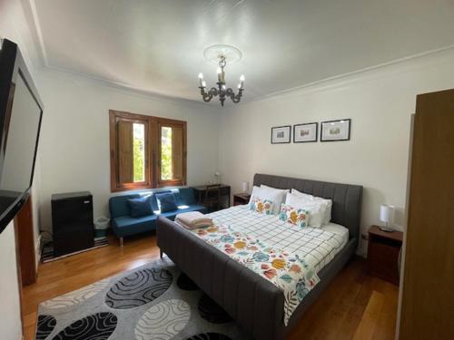 a bedroom with a bed and a couch in it at Casa Torino in Santiago