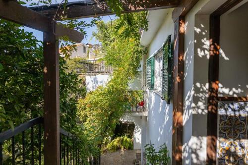 a house with a balcony with plants on it at Casa Dona Aninhas - Douro in Moura Morta