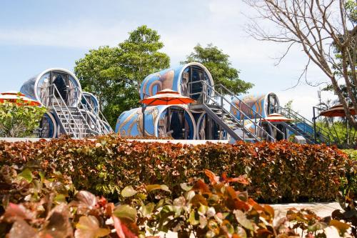 a roller coaster at a theme park at Cocoons Club Laiya in Batangas City