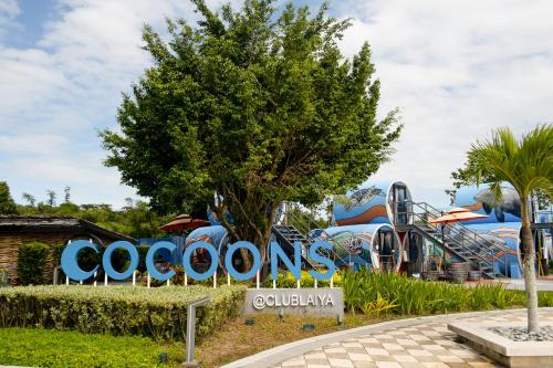 a water park with a roller coaster at Cocoons Club Laiya in Batangas City