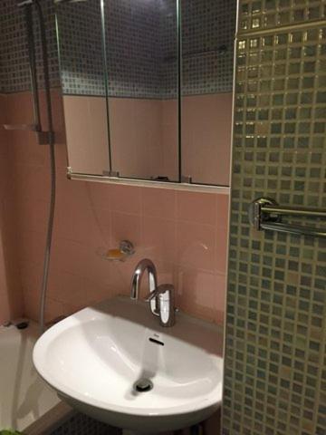 une salle de bain avec un lavabo et une douche dans l'établissement Résidence FACE SUD LA MONGIE, à La Mongie