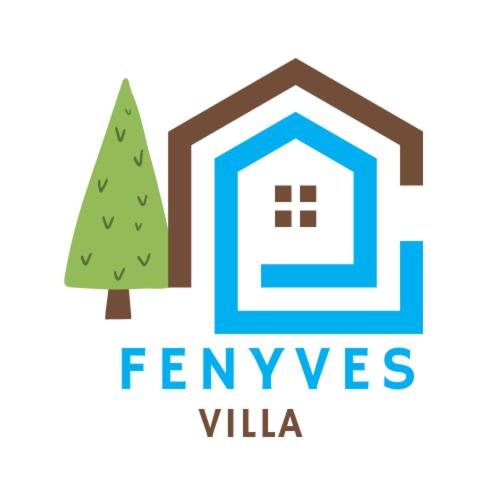 a logo of a house and a tree at Fenyves Villa in Balatonakarattya