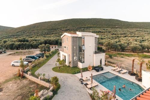 an aerial view of a villa with a swimming pool at CAROLEA VILLAS in Ulcinj