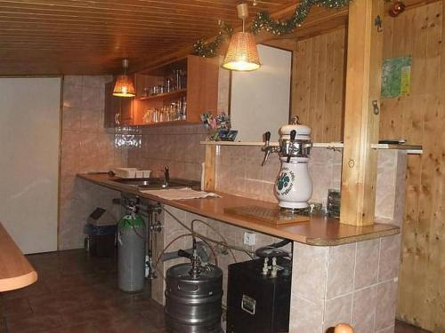 a kitchen with a counter with a mixer on it at Chata Urban Filipovice in Bělá pod Pradědem