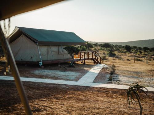 a large tent in the middle of a field at Longhill Reserve in Addo
