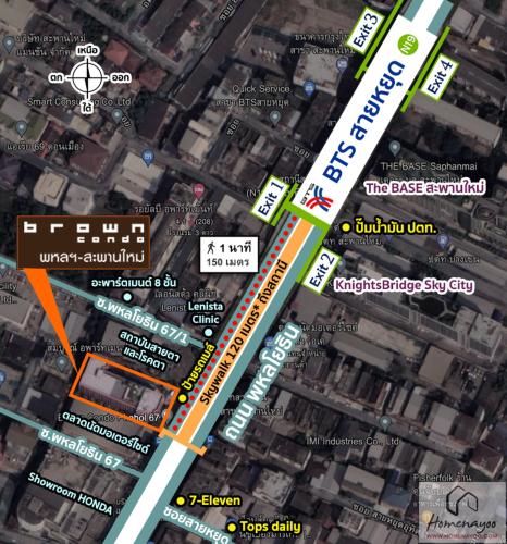a map of a city with buildings and roads at brown condo Phahon67 in Ban Chuat Plai Mai