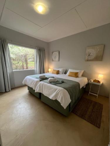 a bedroom with a large bed and a window at Valley View Cottage Unit 8 Hilltop Farm in Rosetta