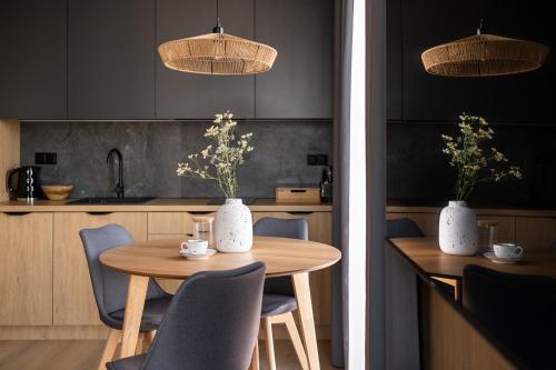 Dapur atau dapur kecil di Cyrhla Apartamenty
