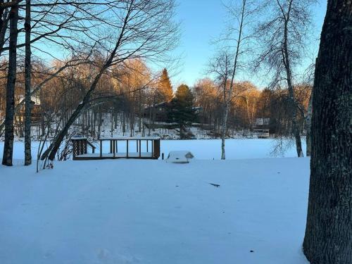 Lakefront with Lots of Light and Private Dock Access v zimě