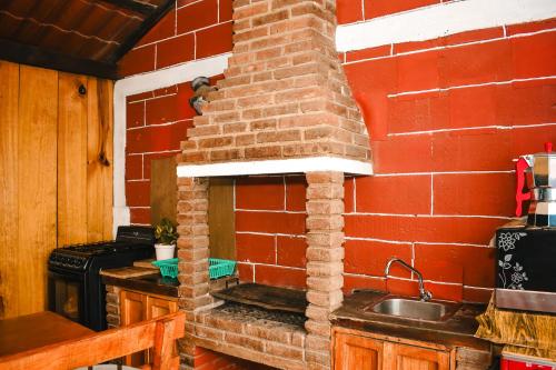 Kuchyň nebo kuchyňský kout v ubytování CABAÑA tipo habitación planta alta en Zacatlàn