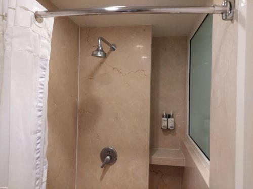 a shower with a shower head in a bathroom at Holiday Inn Cuernavaca by IHG in Cuernavaca