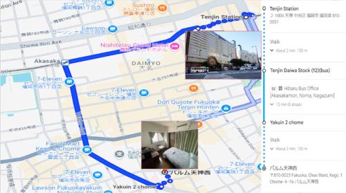 a map of a city with blue dots at パルム天神西 in Susakiuramachi