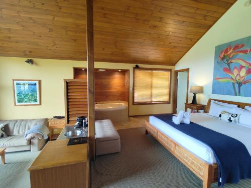 Katil atau katil-katil dalam bilik di Karri Mia Chalets and Studios