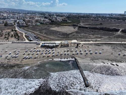 an aerial view of a parking lot with snow at Cyprus Paradise Island Queens Gardens Apartament in Paphos City