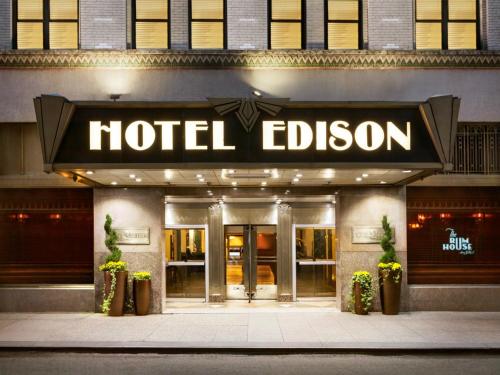 a hotel edison sign on the front of a building at Hotel Edison Times Square in New York