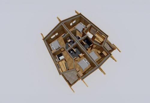 an overhead view of a house isolated on a white background at My Chalet in Meiringen