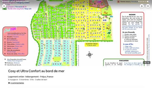 a screenshot of a map of a golf course at cosy et ultra confort au bord in Fréjus