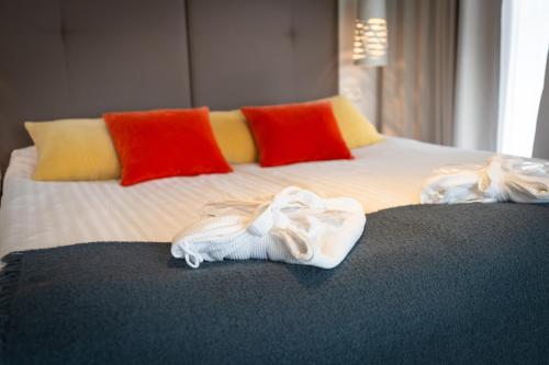 Cama o camas de una habitación en Hotel Hamar