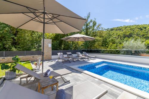 Kolam renang di atau dekat dengan Luxury Villa Oriolus, heated pool, sauna, Split