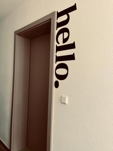 a door with the word exit written on it at Ferienwohnung Schmalkalden in Schmalkalden