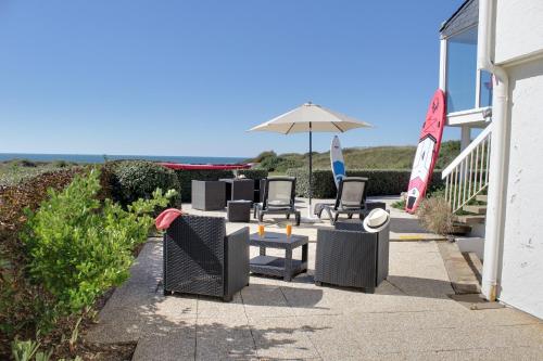 Posezení v ubytování Hôtel Le Lichen De La Mer