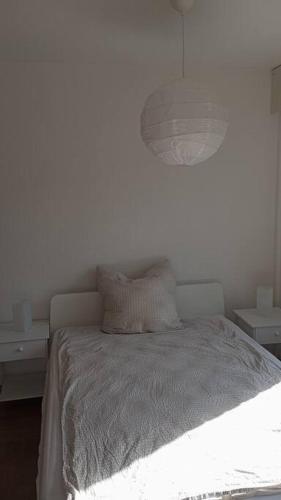 Postel nebo postele na pokoji v ubytování Wohnung im Grünen in Messenähe