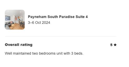 a screenshot of a cell phone with a screenshot of a room at Payneham South Paradise Suite 4 in Norwood