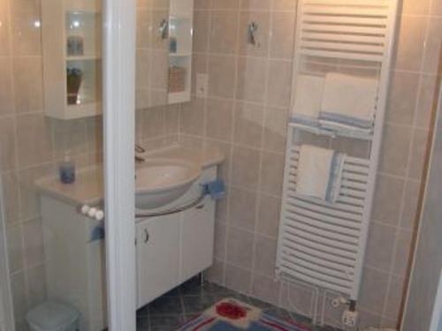 Bilik mandi di Charmante maison au cœur des vergers avec cheminée, jardin secret et jeux pour enfants - FR-1-585-151