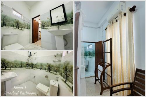 ゴールにあるTraveller's Lodge Unawatunaの三枚のコラージュ