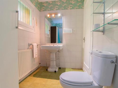 a bathroom with a toilet and a sink at Apartamentos 3000 Escarrilla in Escarrilla