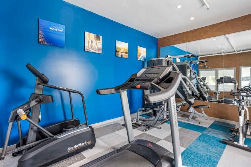 a gym with two treadmills and cardio machines at Comfort Inn & Suites Harrisburg-Hershey North in Harrisburg